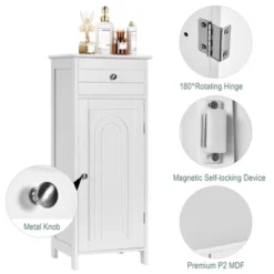 Costway Bathroom Floor Cabinet Wooden Storage Organizer Free-Standing W/ Drawer & Shelf 15 Costway Bathroom Floor Cabinet Wooden Storage Organizer Free-Standing W/ Drawer & Shelf -Costway GUEST 8a24fa3c 6753 4f66 92ba e87b4c987d29