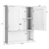 Costway Wall Mount Bathroom Cabinet Storage Organizer Medicine Cabinet White