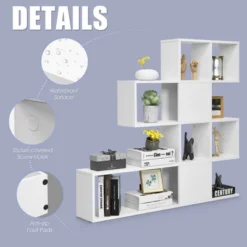 Costway 5-Tier Bookshelf Corner Ladder Bookcase Display Storage Rack White 17 Costway 5-Tier Bookshelf Corner Ladder Bookcase Display Storage Rack White -Costway GUEST 8a61c51e 3942 44b7 ab1c 427bd70fcc40