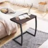 Costway Sofa Side End Table C-shaped Coffee Tray Laptop Snack Stand With Steel Frame