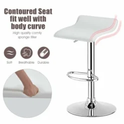 Costway Set Of 4 Swivel Bar Stool PU Leather Adjustable Kitchen Counter Bar Chair White -Costway GUEST 8b242c3e a833 45cf 9658 d775daa854b5
