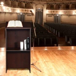 Costway Wooden Floor Standing Podium Speaking Lectern W/ Adjustable Shelf & Pen Tray 11 Costway Wooden Floor Standing Podium Speaking Lectern W/ Adjustable Shelf & Pen Tray -Costway GUEST 8b3cdab7 347c 4e38 8ca6 1b73f18939b9