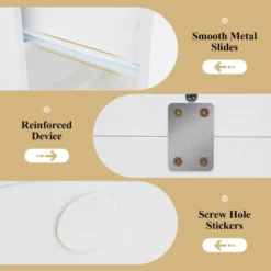 Costway Vanity Desk With Mirror And Lights With 3 Light Modes & Adjustable Brightness White -Costway GUEST 8b62495d 4bc6 4999 80fa 329f7e68a425