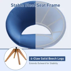 Costway Mid Century Modern Swivel Accent Chair Fabric Armchair Velvet Living Room PinkBlueGreenGrey -Costway GUEST 8ba25587 4d8f 4128 8a9b b4b582062d6e