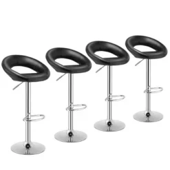 Costway Set Of 4 Adjustable Bar Stools Swivel Pub Chairs Barstools PU Leather White/Black 18 Costway Set Of 4 Adjustable Bar Stools Swivel Pub Chairs Barstools PU Leather White/Black -Costway GUEST 8c62c884 f3bc 45d6 b2d4 fed510804e99