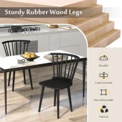 Costway Rubber Wood Windsor Dining Chairs Set Of 2 With Spindle Back For Living Room Black/Natural 15 Costway Rubber Wood Windsor Dining Chairs Set Of 2 With Spindle Back For Living Room Black/Natural -Costway GUEST 8cae161a 9752 4ca9 a537 740500989076