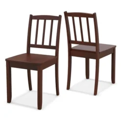 Costway Wood Dining Chair Set Of 2 With Rubber Wood Legs Curved Backrest For Kitchen White/Black/Brown -Costway GUEST 8cc95cba 88b6 46c8 9629 2e55cdf41cc3