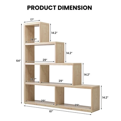 Costway 6 Cubes Ladder Shelf Freestanding Corner Bookshelf Storage Bookcase Display Rack 2 Costway 6 Cubes Ladder Shelf Freestanding Corner Bookshelf Storage Bookcase Display Rack - Image 2