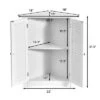 Costway Corner Storage Cabinet Freestanding Floor Cabinet Bathroom W/ Shutter Door White