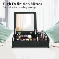 Costway 2-in-1 Vanity Dresser W/ Flip-Top Mirror Tabletop Storage Box Makeup Laptop Black -Costway GUEST 8d409c53 e153 49d8 bc47 3f9c26ec033b