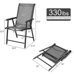 Costway Set Of 4 Outdoor Patio Folding Chairs Camping Deck Garden Pool Beach W/Armrest -Costway GUEST 8d550329 7fbc 485b a8c6 e5c8b4298836 1