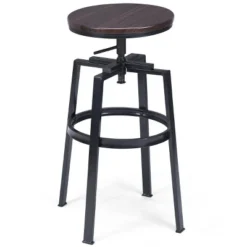 Costway Set Of 2 Vintage Bar Stool Adjustable Wood Metal Design Pub Chairs Industrial Backless -Costway GUEST 8d9167e7 510b 4761 8069 683e7807d36c