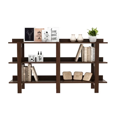 Costway 59'' 3 Tier Console Table With Storage Wooden Sofa Entryway Table Brown Walnut 1 Costway 59'' 3 Tier Console Table With Storage Wooden Sofa Entryway Table Brown Walnut