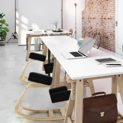 Costway Ergonomic Kneeling Chair Rocking Stool Upright Posture Office Furniture BlackGrey