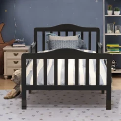 Costway Kids Toddler Wood Bed Bedroom Furniture W/ Guardrails Black/Brown/Grey/White -Costway GUEST 8e6bdbfd d9ec 485f 9bba 2bec6cca69b2
