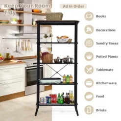 Costway 5 Tier Bookshelf Standing Storage Shelf Unit For Kitchen Living Room Office -Costway GUEST 8f4b6ffe 8726 41bf 96a7 34af6c3ca367