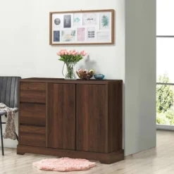 Costway Buffet Sideboard Cupboard Cabinet Console Table W/ 3 Drawers & Adjustable Shelf -Costway GUEST 8f669f63 7509 4da3 bd40 11f707aa6ca0