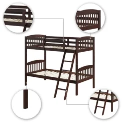 Costway Wood Solid Hardwood Twin Bunk Beds Detachable Safety Rail 11 Costway Wood Solid Hardwood Twin Bunk Beds Detachable Safety Rail -Costway GUEST 8f748225 600a 46fd 98a2 3379b1acc89b