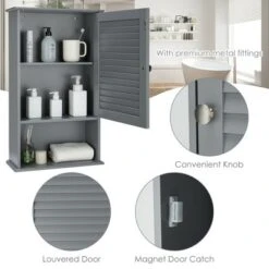 Costway Bathroom Wall Mount Storage Cabinet Single Door W/Height Adjustable Shelf Grey 14 Costway Bathroom Wall Mount Storage Cabinet Single Door W/Height Adjustable Shelf Grey -Costway GUEST 8fe53f59 ac91 44ed 8c83 3f51849d80b0