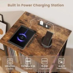 Costway Record Player Stand Vinyl Record Storage Table Holds Up To 120 Vinyl Records Grey/Coffee -Costway GUEST 8feb6dfb bfcd 495f 94ce 78b008ac3bb9