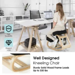 Costway Ergonomic Kneeling Chair Rocking Stool Upright Posture Office Furniture BlackGrey -Costway GUEST 901206df b5c7 4942 8b1d 974f5d24e415