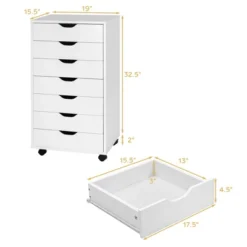 Costway 7 Drawer Chest Storage Dresser Floor Cabinet Organizer With Wheels White 10 Costway 7 Drawer Chest Storage Dresser Floor Cabinet Organizer With Wheels White -Costway GUEST 901dd7a6 5380 4320 9dfa 953e23d45fa4