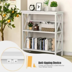 Costway Wooden Shelf Bookcase 3-Tier Open Bookshelf W/X-Design Freestanding Rack BlackBrownNaturalWhite 16 Costway Wooden Shelf Bookcase 3-Tier Open Bookshelf W/X-Design Freestanding Rack BlackBrownNaturalWhite -Costway GUEST 908e401c d02e 4fcd 8c79 de51488bd74b