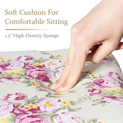 Costway Vanity Wood Dressing Stool Padded Chair Makeup Cushion White Backless -Costway GUEST 90af083f cd55 4643 8b61 ad43d0742902