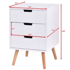 Costway Set Of 2 White Side End Table Nightstand Mid-Century Accent Wood Furniture 8 Costway Set Of 2 White Side End Table Nightstand Mid-Century Accent Wood Furniture -Costway GUEST 91a7c129 a7c9 4928 8df3 3d011cda693f