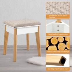Costway Makeup Vanity Table Dressing Table Cushioned Stool Set 16 Costway Makeup Vanity Table Dressing Table Cushioned Stool Set -Costway GUEST 920b12eb 3e96 4368 b851 06aa2d1ccfdc