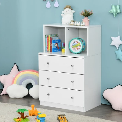 Costway 3 Drawer Dresser W/ Cubbies Storage Chest For Bedroom Living Room White/Black/Grey 1 Costway 3 Drawer Dresser W/ Cubbies Storage Chest For Bedroom Living Room White/Black/Grey