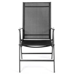 Costway 4PCS Patio Folding Dining Chair Recliner Adjustable Black -Costway GUEST 926b1634 d476 4125 b657 cbe103559ffc