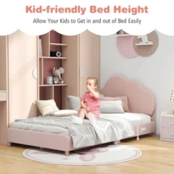 HoneyjoyKids Twin Platform Bed Frame Upholstered Twin Size Bed With Wooden Slats Support 12 HoneyjoyKids Twin Platform Bed Frame Upholstered Twin Size Bed With Wooden Slats Support -Costway GUEST 928b6c2f 5739 49b7 ae27 d53c49fde410