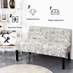 Costway Loveseat Sofa Fabric Settee Bench Bed Chair Wooden Leg Living Room -Costway GUEST 929d790a 42bb 48ec b696 8e3d5eb20c6a