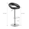 Costway Set Of 2 Bar Stools Adjustable PU Leather Barstools Swivel Pub Chairs Black New Low Back