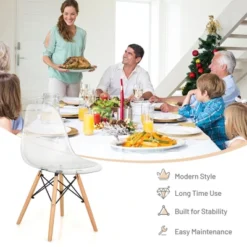 Set Of 4 Dining Chairs Modern Plastic Shell Side Chair W/ Clear Seat & Wood Legs 12 Set Of 4 Dining Chairs Modern Plastic Shell Side Chair W/ Clear Seat & Wood Legs -Costway GUEST 92ee74a7 999d 4100 8361 c628c3b6e031