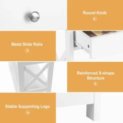 Costway 3-Tier Console Table X-Design Sofa Entryway Table With Drawer & Shelves Gray Espresso 21 Costway 3-Tier Console Table X-Design Sofa Entryway Table With Drawer & Shelves Gray Espresso -Costway GUEST 93539f2e 67fd 4795 9551 35143c28cd56