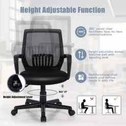 Costway Mid-Back Office Executive Chair Mesh Chair Height Adjustable W/ Lumbar Support 15 Costway Mid-Back Office Executive Chair Mesh Chair Height Adjustable W/ Lumbar Support -Costway GUEST 93f620a3 7155 4a21 ac94 5bd37de14bd7 1