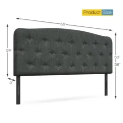 Costway Full Size Upholstered Headboard Only Adjust Button Tufted Faux Linen Light GreyDark Grey -Costway GUEST 9460829c 71df 489a b9ae a689054d3de0
