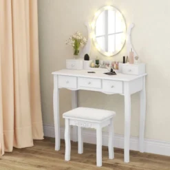 Costway Vanity Table Set W/10 Light Bulbs And Touch Switch Makeup Dressing Table 23 Costway Vanity Table Set W/10 Light Bulbs And Touch Switch Makeup Dressing Table -Costway GUEST 94798a90 8170 4778 a00e acca59c530ce