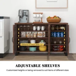 Costway 3-Door Buffet Sideboard Storage Credenza Cabinet Console Adjustable Shelf Brown/White Wash -Costway GUEST 94c808a3 50f1 4ef0 9641 7e55f5e29a22