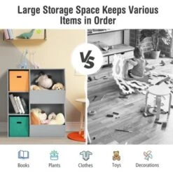 Costway Kids Toy Storage Cubby Bin Floor Cabinet Shelf Organizer W/2 Baskets -Costway GUEST 94e850d2 1010 489d a579 95e89fd4d2ba