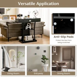 Costway T-Shaped Console Table Behind Couch Table With Drawer Shelves & Dual Anti-Tipping Kits Modern Foyer Table Entryway Accent Table 16 Costway T-Shaped Console Table Behind Couch Table With Drawer Shelves & Dual Anti-Tipping Kits Modern Foyer Table Entryway Accent Table -Costway GUEST 95595e14 3b92 4e96 b301 a5d68a298a3f