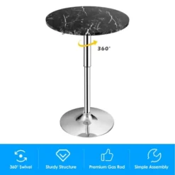 Costway 4PCS Round Bistro Bar Table Height Adjustable 360-degree Swivel WhiteBlack -Costway GUEST 956df289 e0d2 4189 ad8b bc019bf5c22e