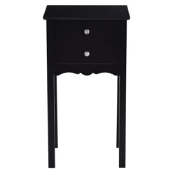 Costway 2 PCS Side Table End Accent Table Night Stand W/ 2 Drawers Black -Costway GUEST 956fe3d0 f653 41ce a8ea 604d89fe64d9