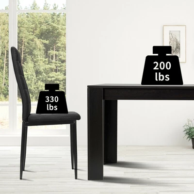 Costway 9pcs Dining Set Wood Table And 8 Fabric Chairs Home Kitchen Modern 7 Costway 9pcs Dining Set Wood Table And 8 Fabric Chairs Home Kitchen Modern - Image 7