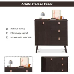 Costway Sideboard Entryway Console Table W/ Display Cabinet Brown Home 14 Costway Sideboard Entryway Console Table W/ Display Cabinet Brown Home -Costway GUEST 96b95623 293d 46a5 b759 7c1b2e68c95d