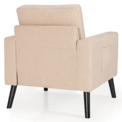 Costway Set Of 2 Accent Armchairs Upholstered Single Sofa Chairs W/ 2-Side Pockets -Costway GUEST 973d394d 6245 4257 bf64 c6d8102cec0e