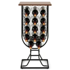 Costway 14 Bottles Wine Rack Console Table Freestanding Wine Storage With Woodtop & Wheels 17 Costway 14 Bottles Wine Rack Console Table Freestanding Wine Storage With Woodtop & Wheels -Costway GUEST 979c9f1f b46c 48e2 b359 47275b820895