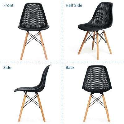 Costway 2PCS Modern DSW Dining Chair Office Home W/ Mesh Design Wooden Legs 8 Costway 2PCS Modern DSW Dining Chair Office Home W/ Mesh Design Wooden Legs - Image 8